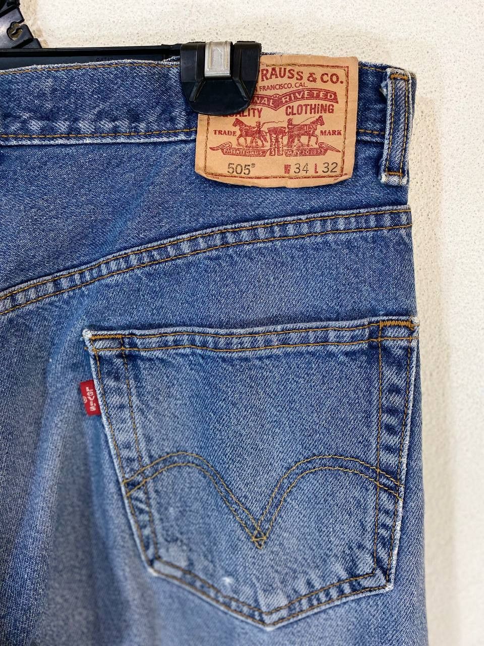 Levi's vintage levis 505 regular fit distressed denim nice design Size US 36 / EU 52 - 3 Thumbnail
