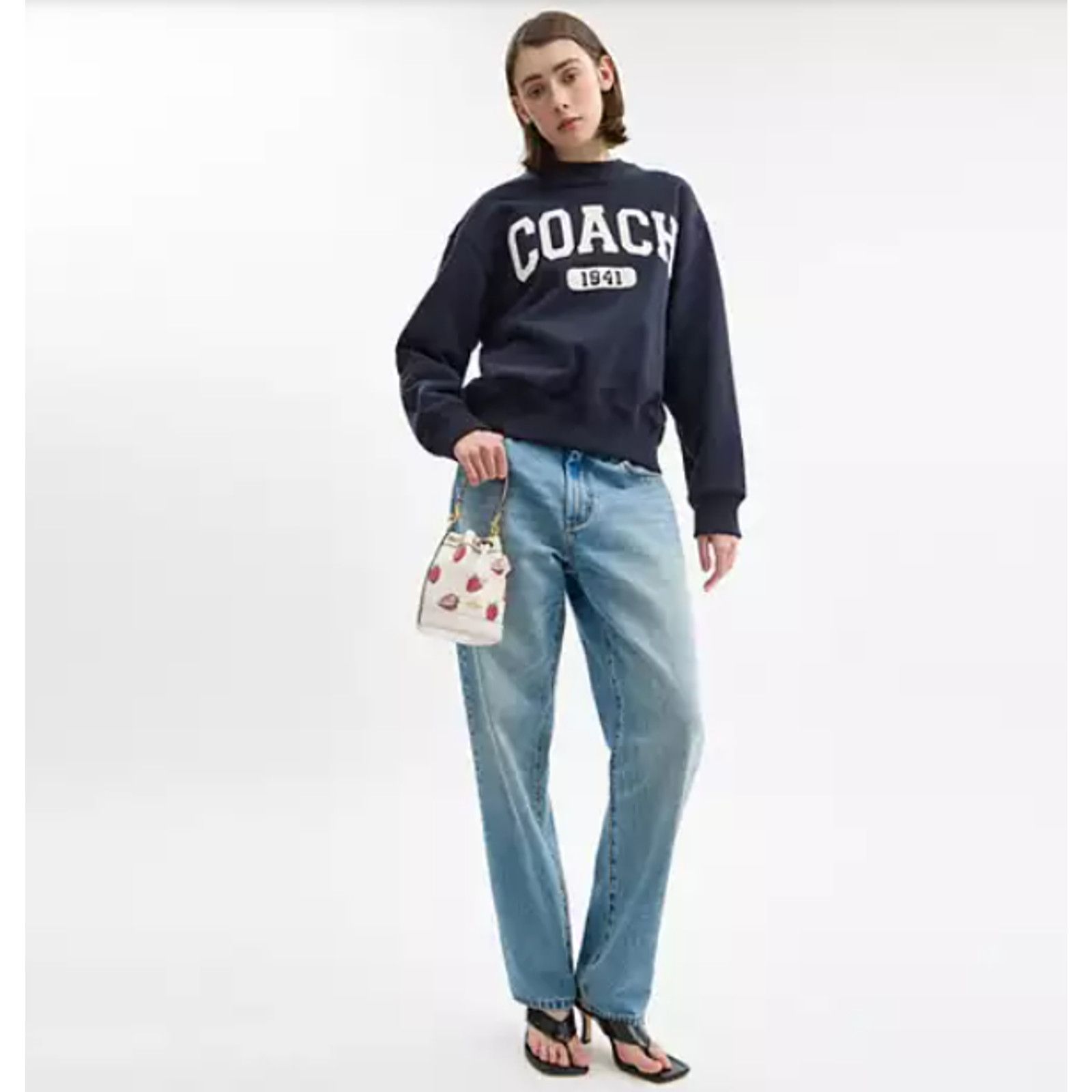 Coach Coach Mini Bucket Bag Crosssbody Strawberry Print Chalk NWT Size ONE SIZE - 7 Thumbnail