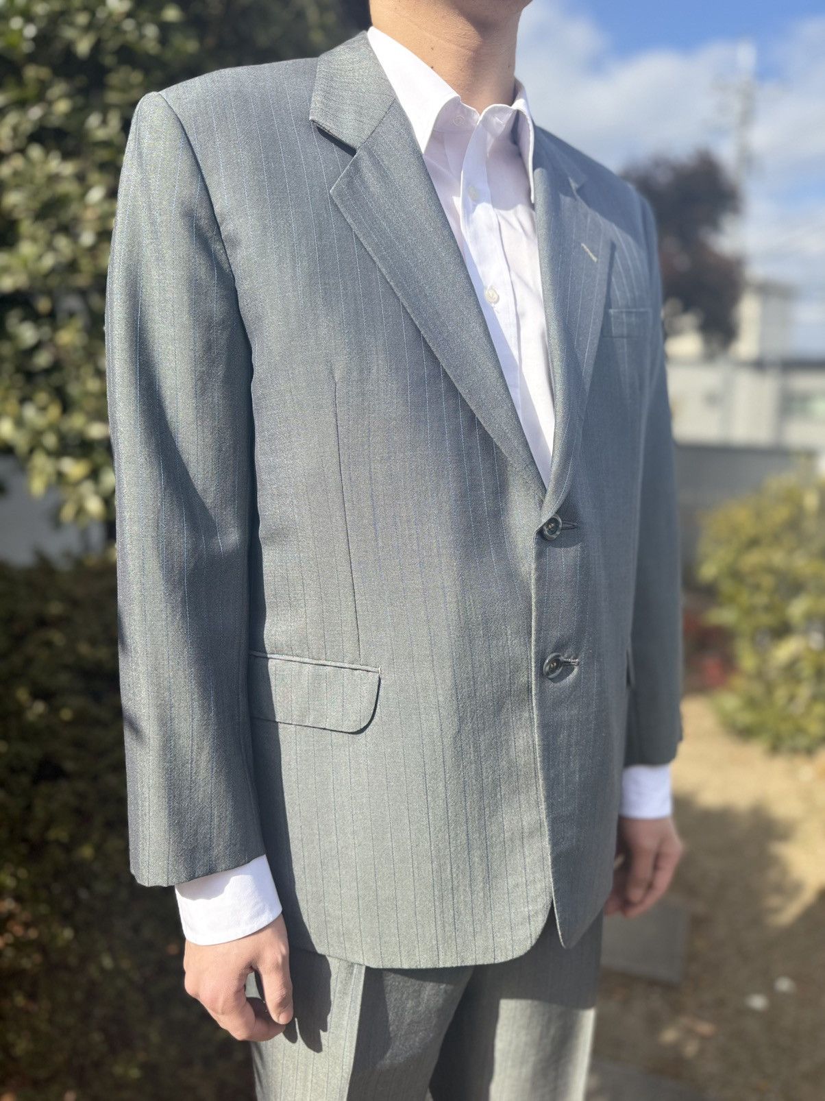 Other Summer Vintage All Wool MIYUKI KEORI Pinstripe Suit Japan Size 42R - 1 Thumbnail