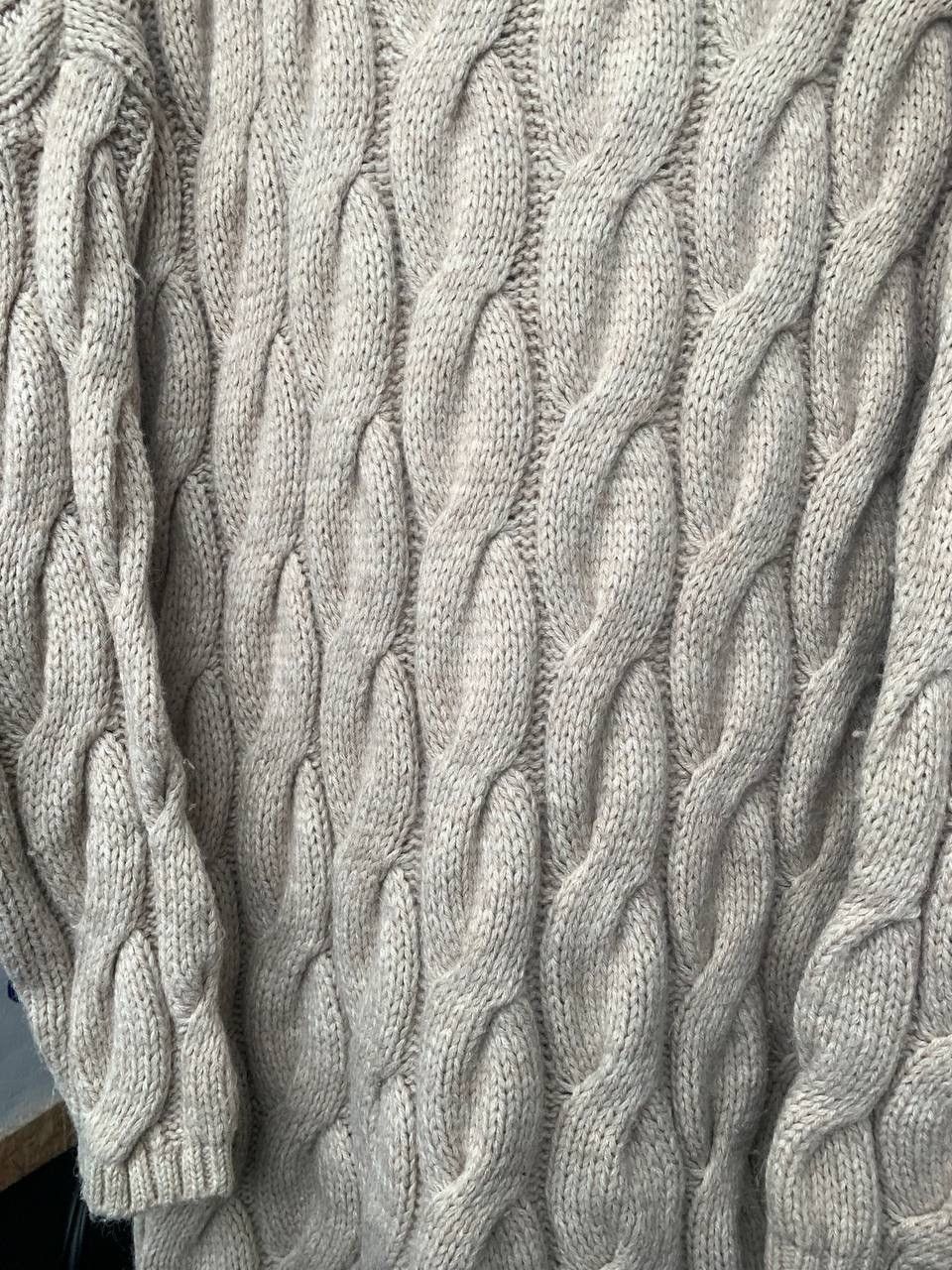 Burberry × Vintage Thomas Burberry Beige Cable Knitted Wool Sweater Size M / US 6-8 / IT 42-44 - 2 Thumbnail