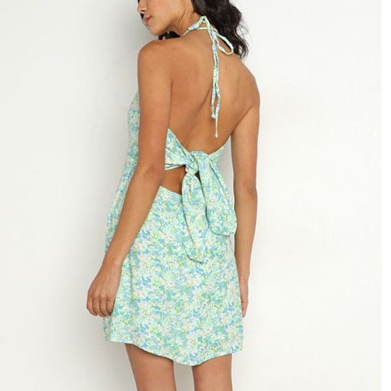 FAITHFULL NWT Faithfull the Brand Gaia Mini Dress Sz. 6 [M] Blue Green Size M / US 6-8 / IT 42-44 - 7 Thumbnail