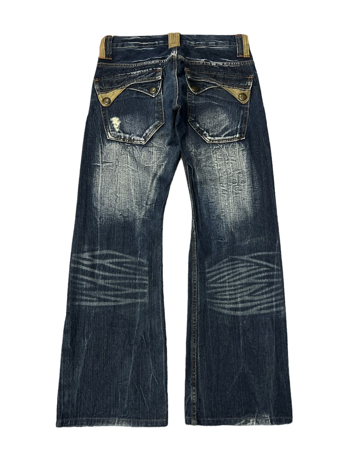 Japanese Brand FLARED💥ROOT TREE STYLE DISTRESSED DENIM PANT Size US 30 / EU 46 - 5 Thumbnail
