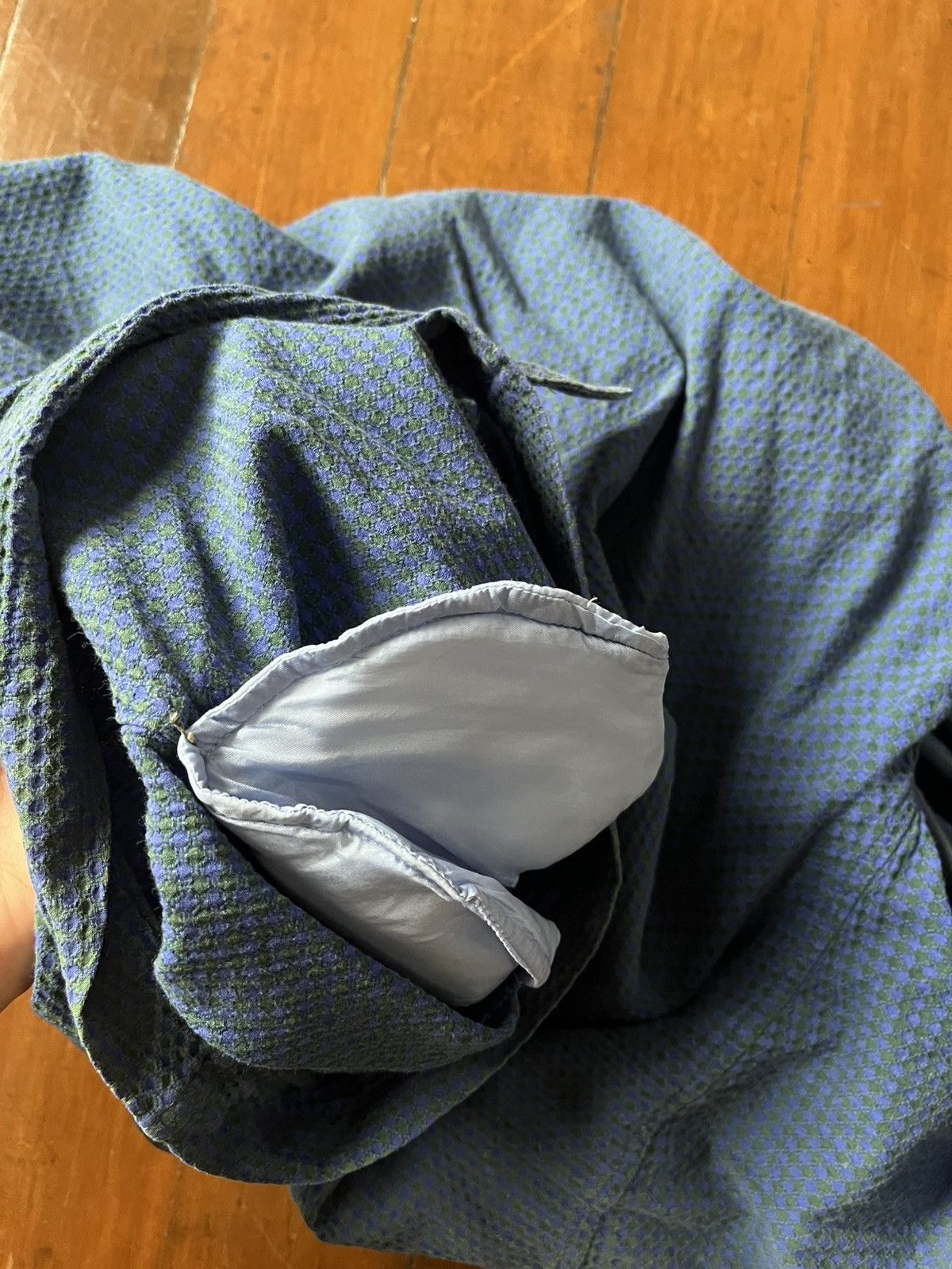 Issey Miyake Issey Miyake Seersucker Pattern Neck Shirt Size US S / EU 44-46 / 1 - 15 Thumbnail