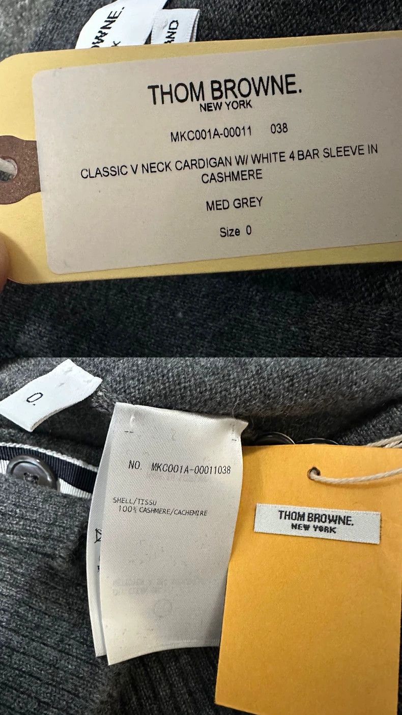 Thom Browne Thom Browne Grey Cashmere Cardigan Sweater-dmc Size US XXS / EU 40 - 1 Thumbnail
