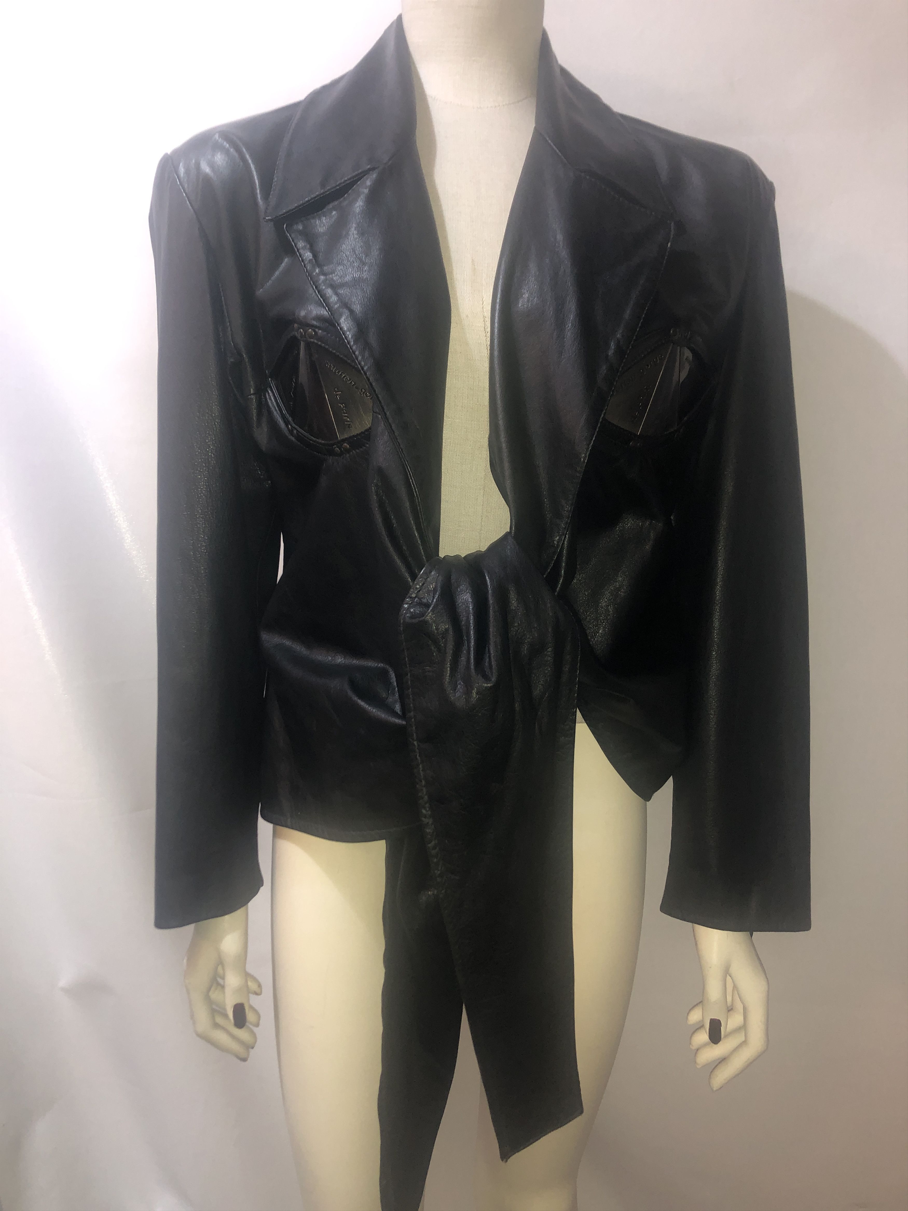 Calugi e Gianelli Metallic bra Bondage Leather Jacket Size L / US 10 / IT 46 - 15 Thumbnail