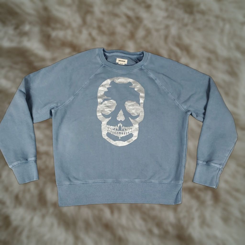 Zadig & Voltaire Zadig & Voltaire Sweater Womens M Blue Skull Crew Sweatshirt Pullover Knit Logo Size M / US 6-8 / IT 42-44 - 1 Thumbnail