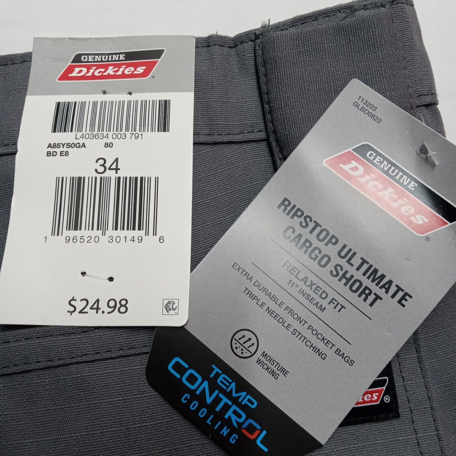Dickies Dickies Cargo Shorts Men's 34 Gray Relaxed Fit 11" Inseam Size US 34 / EU 50 - 4 Thumbnail