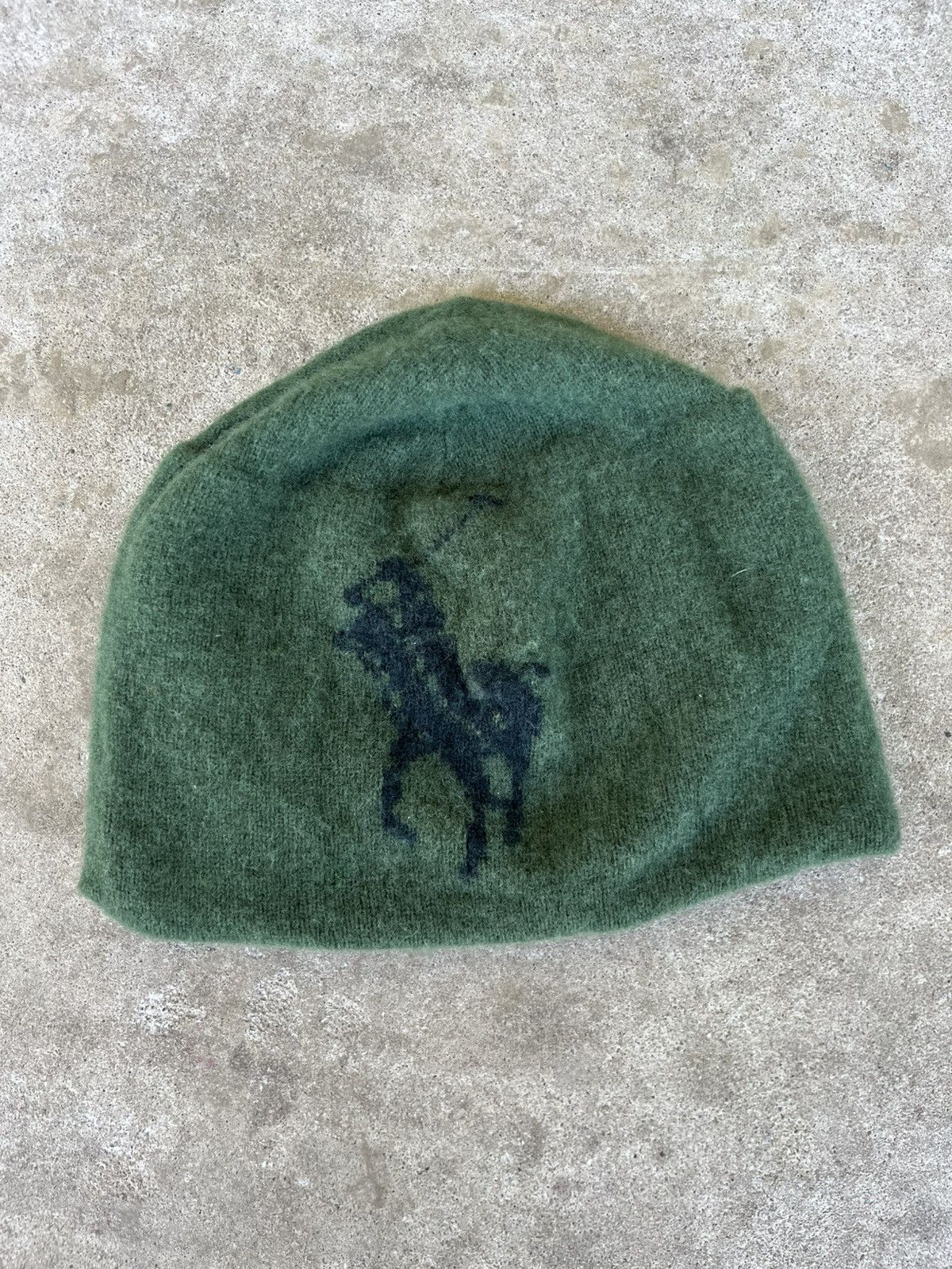 Polo Ralph Lauren Vintage / Y2K Green Polo Huge Logo Wool Beanie Size ONE SIZE - 1 Thumbnail