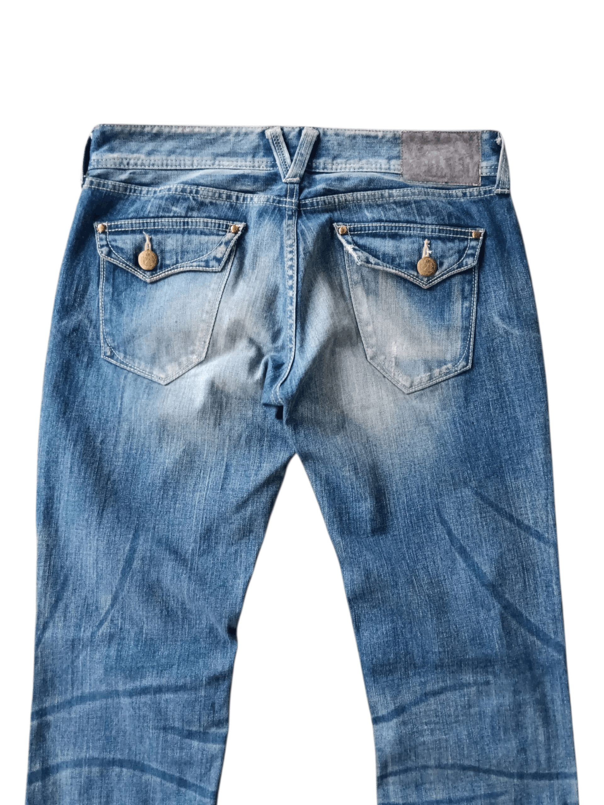 Vanquish Vanquish gold flared ripped jeans Size US 33 - 2 Thumbnail