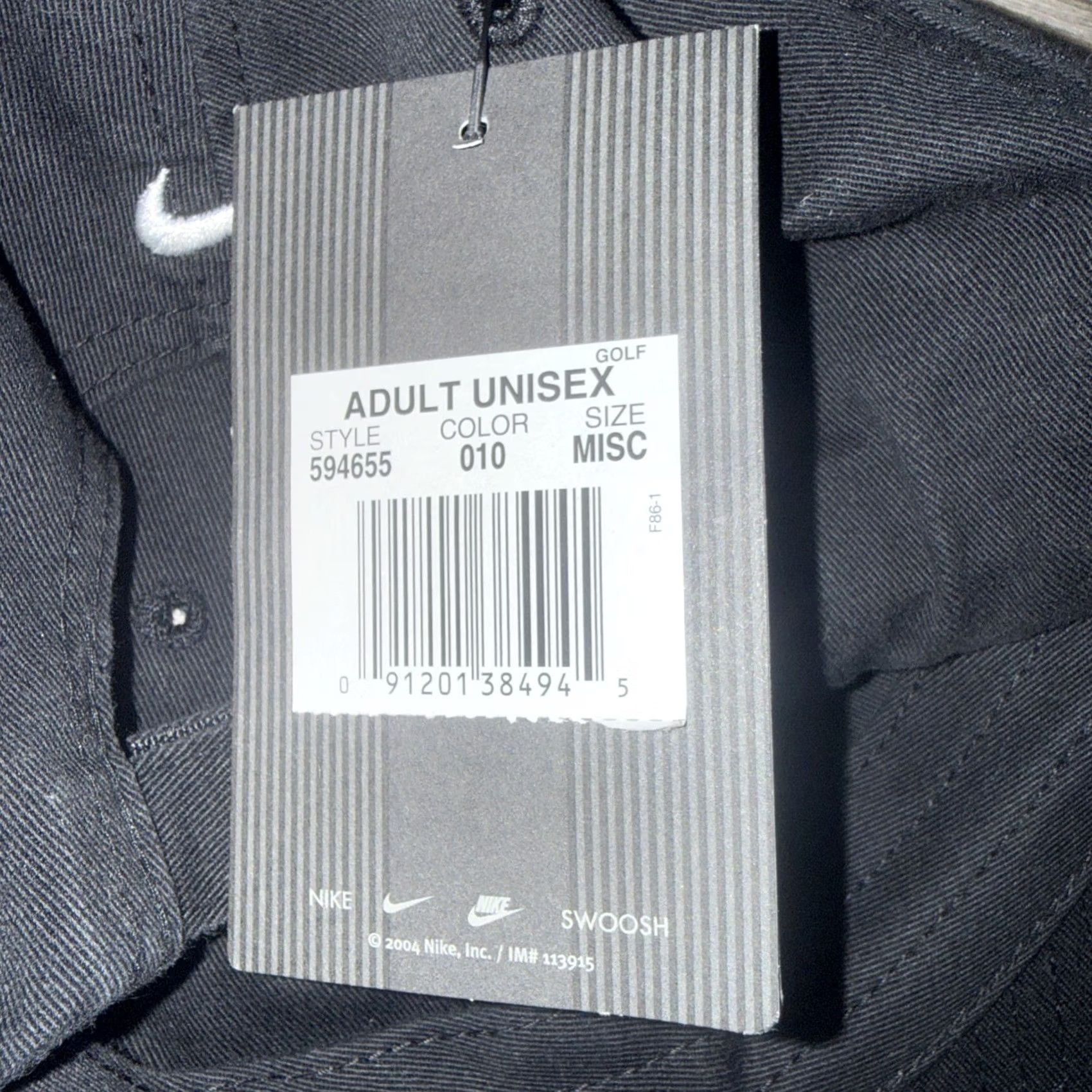 Nike VINTAGE Nike ONE PLATINUM GOLF Swoosh Hat Unisex Adults Black Adjustable One Size Size ONE SIZE - 6 Thumbnail