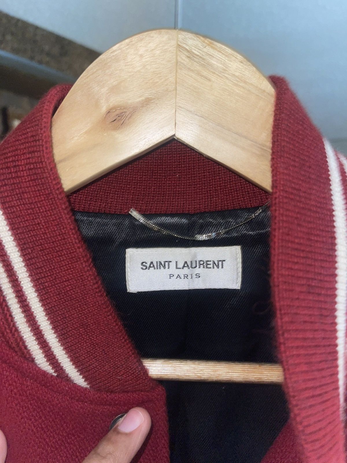 Saint Laurent Paris Red Saint Laurent Teddy 50 Hedi Slimane Size US M / EU 48-50 / 2 - 3 Thumbnail