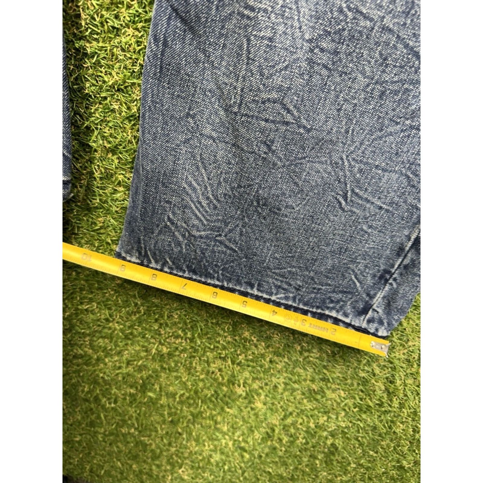 Denime KING OF PRIDES Jeans Mens 32x32 Blue Bootcut Denim 90s Lion Dragon Logo Distressed Pockets Regular Rise Mid 32 in Inseam Bottoms Men Size US 32 / EU 48 - 6 Thumbnail
