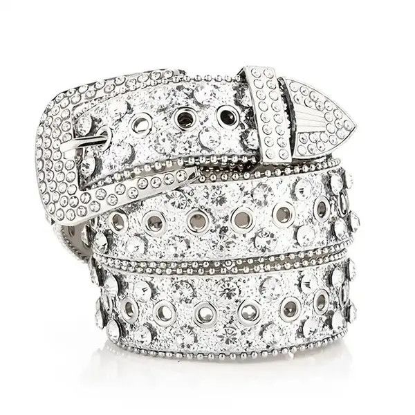 Leather Mizuki x Izumi Gorgeous Rhinestone Studded PU Leather Belt Size ONE SIZE - 1 Thumbnail