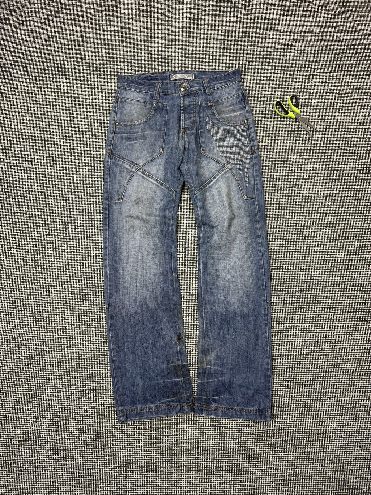 Japanese Brand Y2K kosmo lupo embroidered skeleton swag jeans vintage Size US 32 / EU 48 - 5 Thumbnail