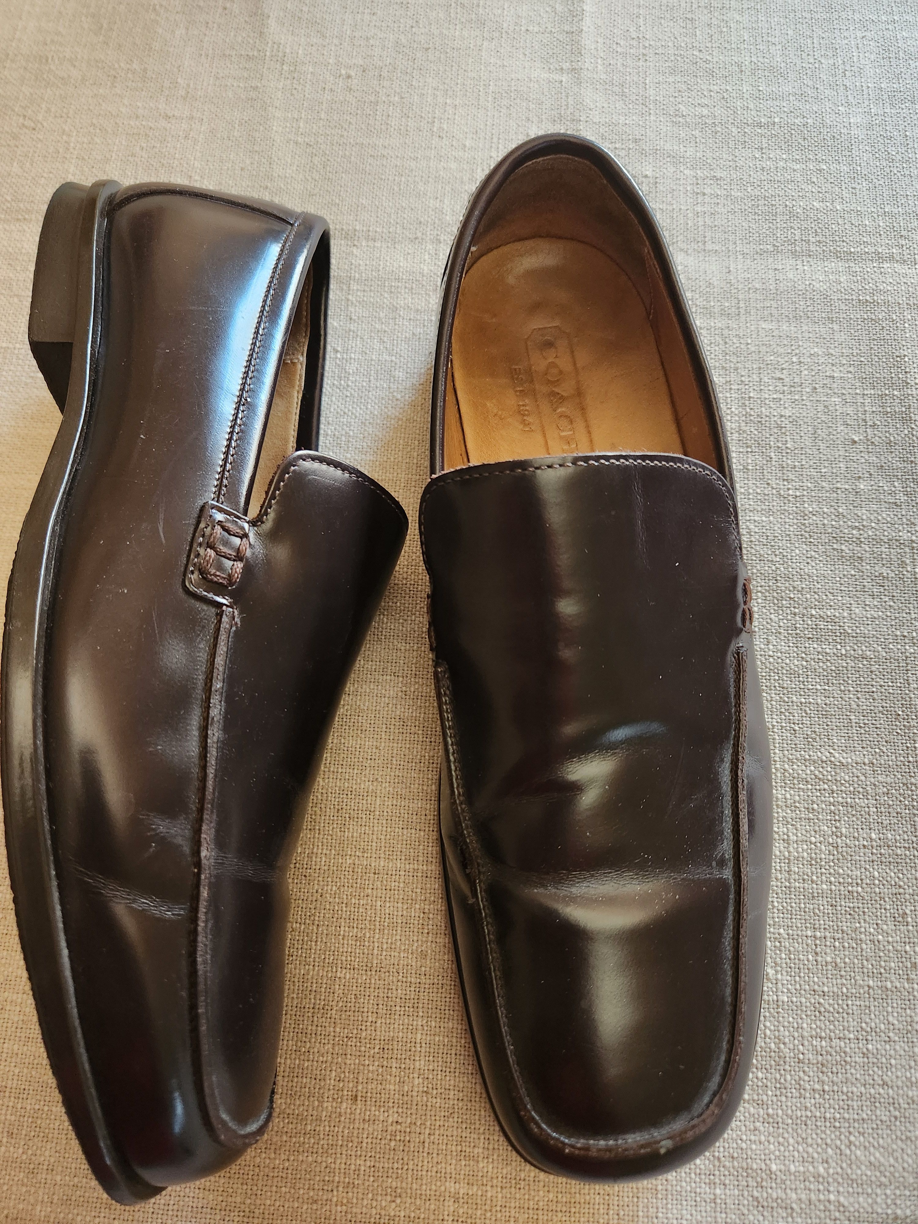 Coach Jerry Men's Brown Leather Slip On Loafers Size US 8.5 / EU 41-42 - 2 Thumbnail