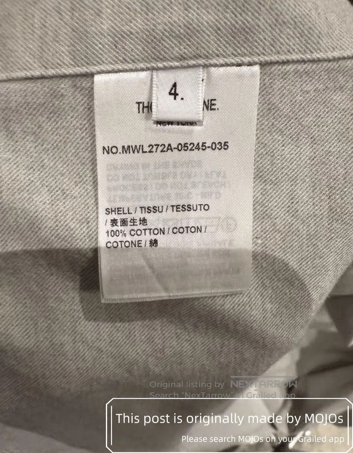 Thom Browne Sz 4 Thom Browne Four Stripe Gray Shirt mojos. Size US XL / EU 56 / 4 - 5 Thumbnail