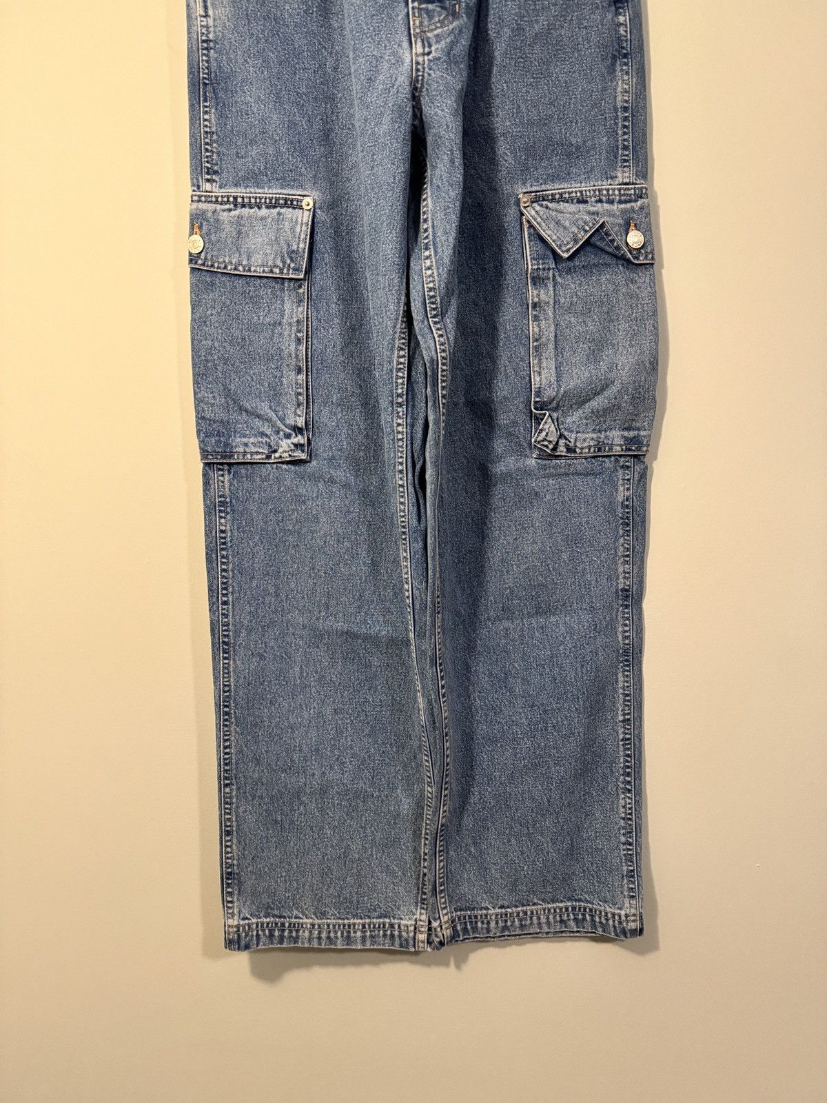 Tommy Hilfiger Vintage Denim Cargo Pocket Jeans Skater Baggy ERD Grunge Size US 29 - 10 Thumbnail