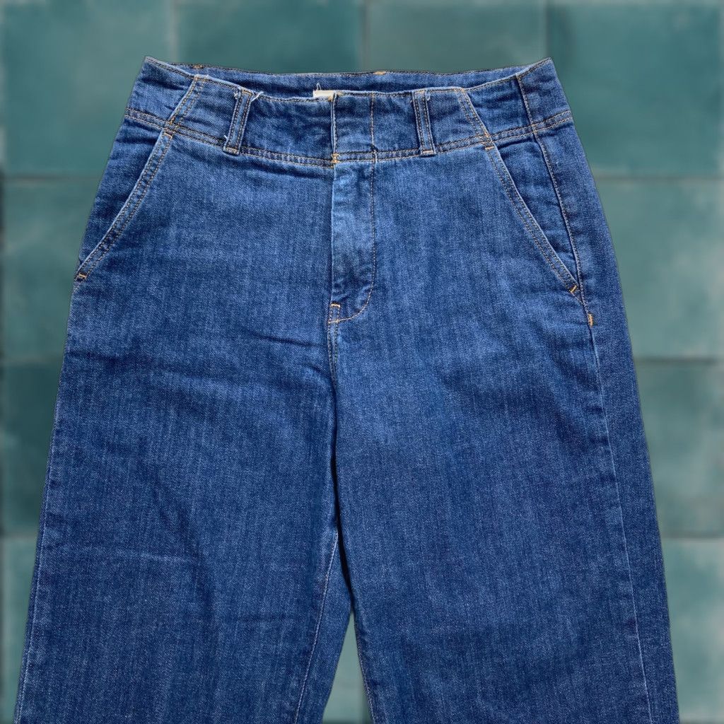 Vintage Pilcro Jeans Womens 28 Blue Relaxed Wide Leg Denim Baggy Trouser High Rise Stretch Cotton Blend Size 28" / US 6 / IT 42 - 1 Thumbnail