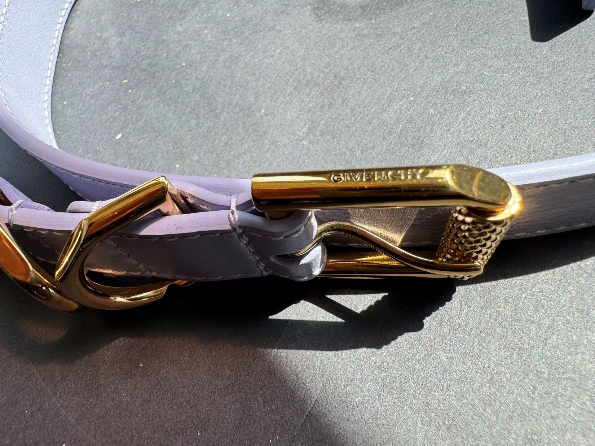 Other Givenchy Lavender Double Buckle Thin Belt. Size ONE SIZE - 4 Thumbnail
