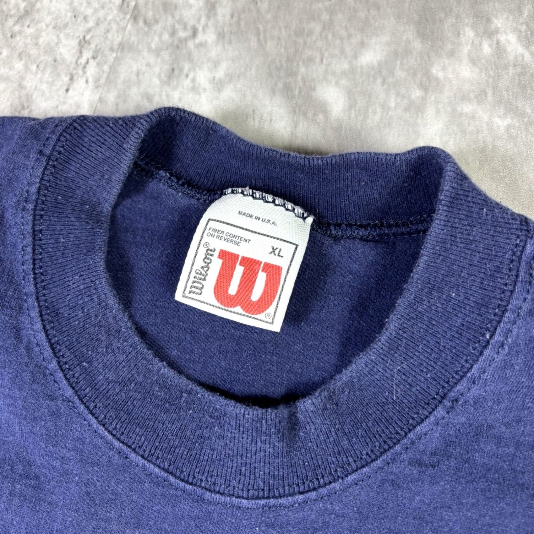Wilson VINTAGE Wilson T Shirt Spell Out Logo Navy Blue XL USA Size US XL / EU 56 / 4 - 5 Thumbnail