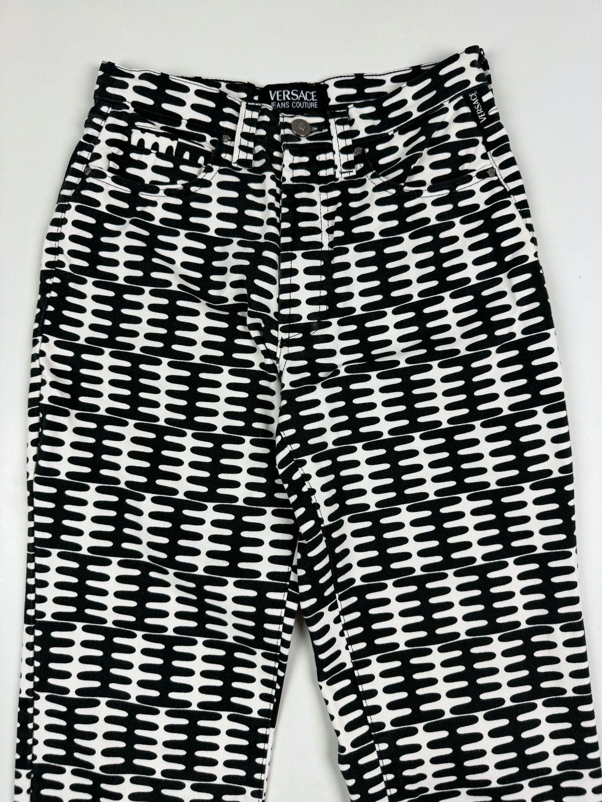 Other 1990’s Vintage Versace Jeans Couture Abstract Pattern Pants Size 26" / US 2 / IT 38 - 4 Thumbnail