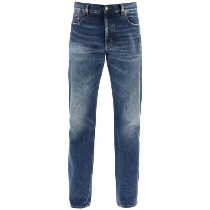 image of Saint Laurent Paris O1S22I1N0524 Straight Jeans In Blue, Men's (Size 33)