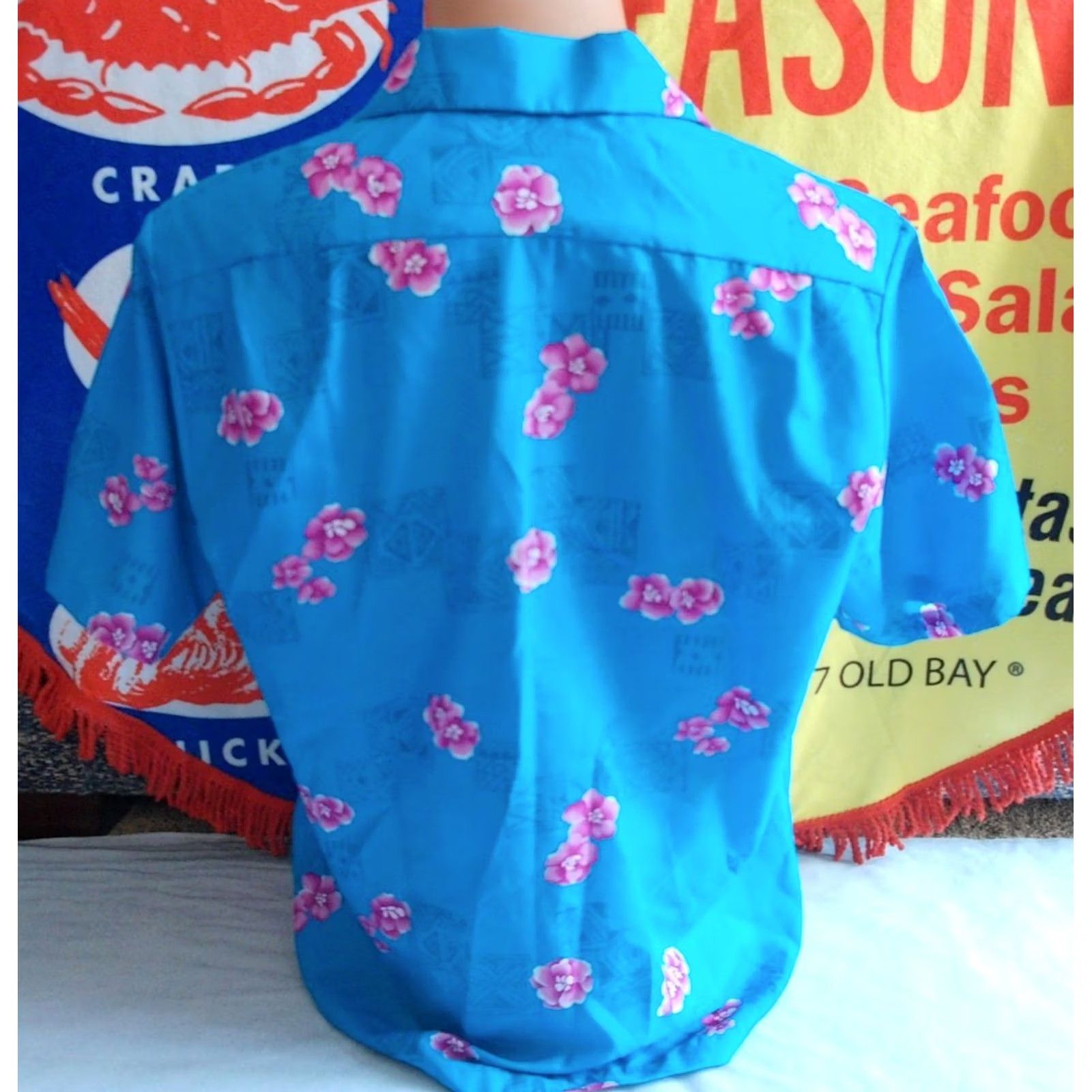 Hilo Hattie VTG HILO HATTIES Hawaiian Shirt XL Adult Floral 80s 90s Blue Button-Up Short Sleeve Mens Mens Size US XL / EU 56 / 4 - 5 Thumbnail