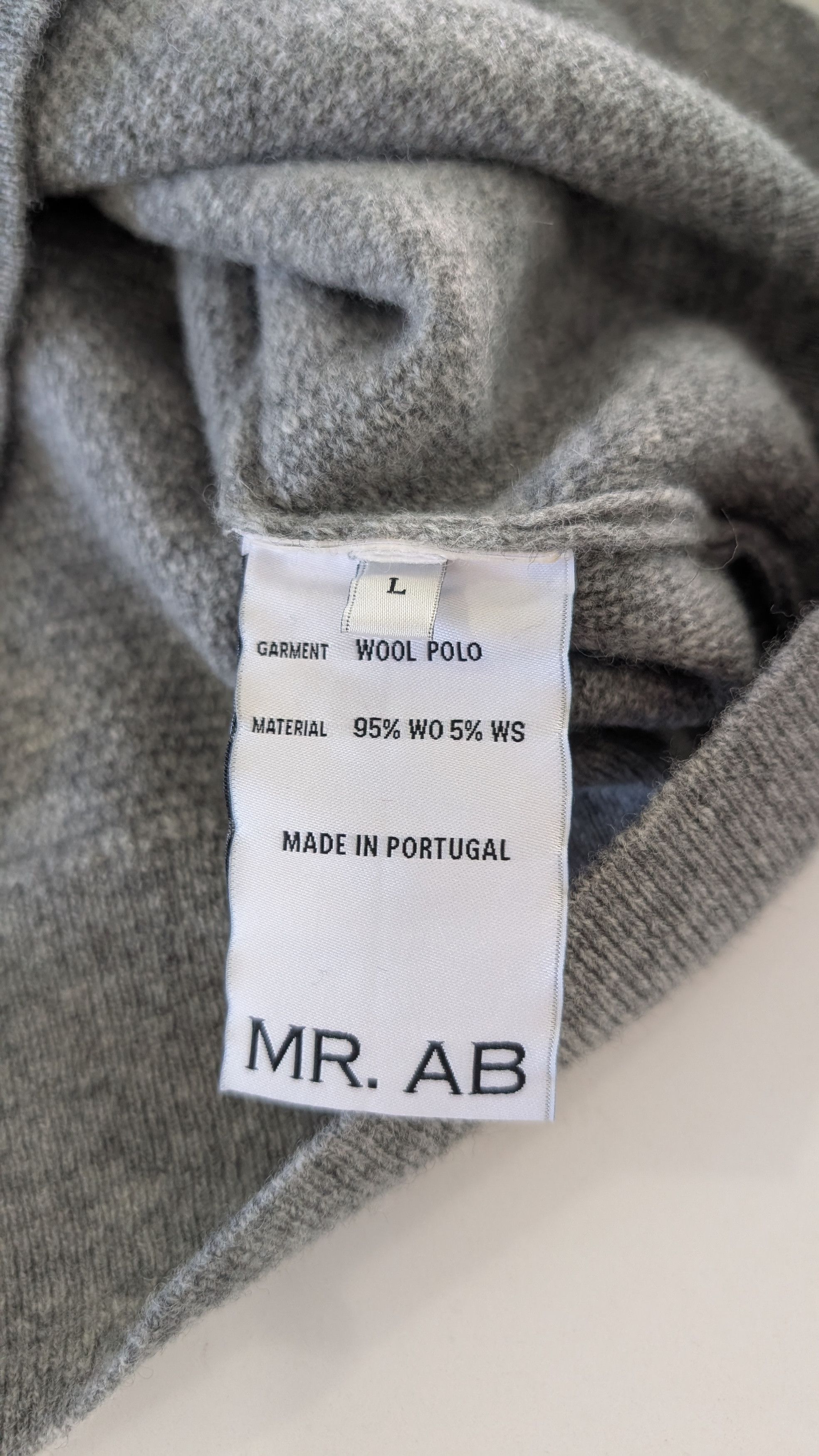 Other Mr AB Wool Tricot Polo Shirt Grey Large Cashmere Blend Size US L / EU 52-54 / 3 - 4 Thumbnail