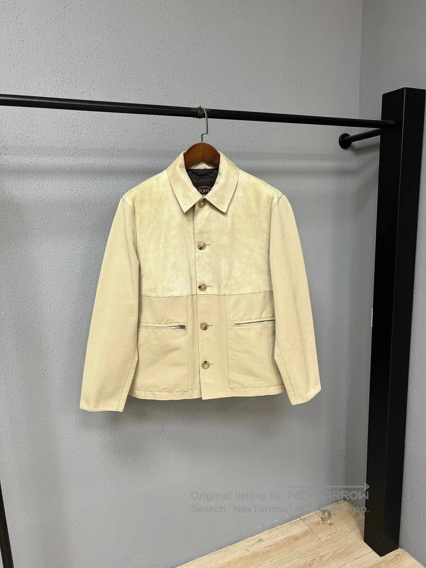 Tod's tods suede panel jacket in beige. Size US M / EU 48-50 / 2 - 1 Thumbnail