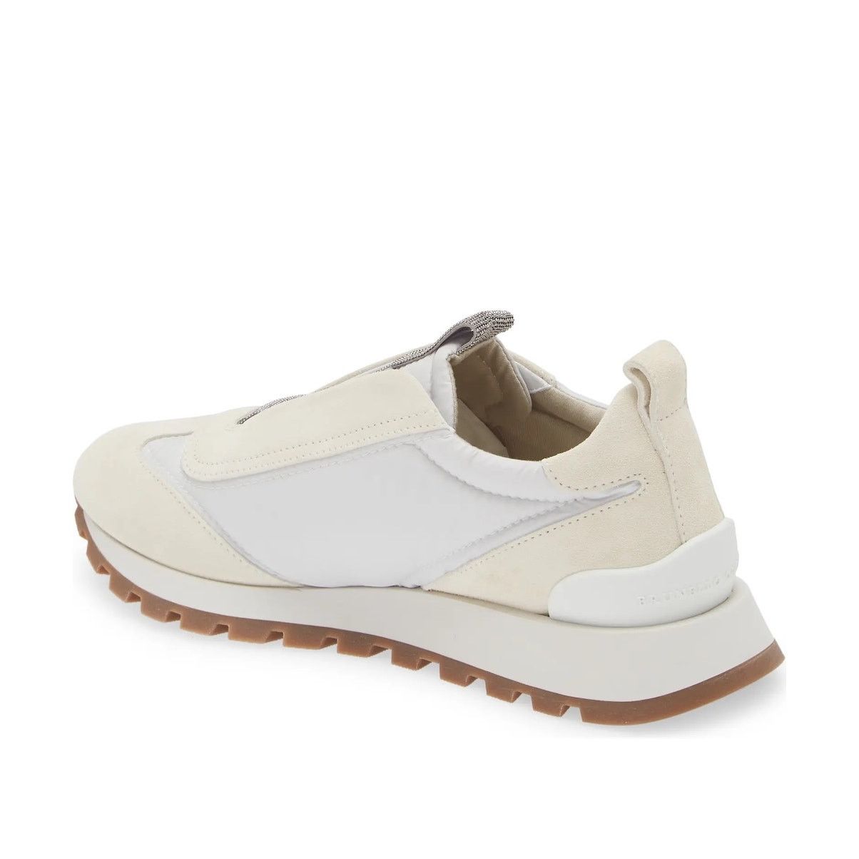 Brunello Cucinelli Brunello Cucinelli Monili Suede Fabric Sneakers White 36 Size US 6 / IT 36 - 6 Thumbnail