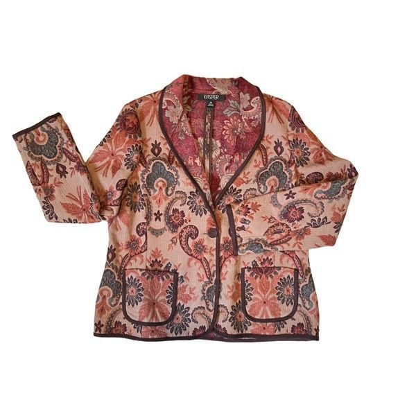 Vintage Vintage Kasper paisley tapestry jacket Size XXL / US 16-18 / IT 52-54 - 3 Thumbnail