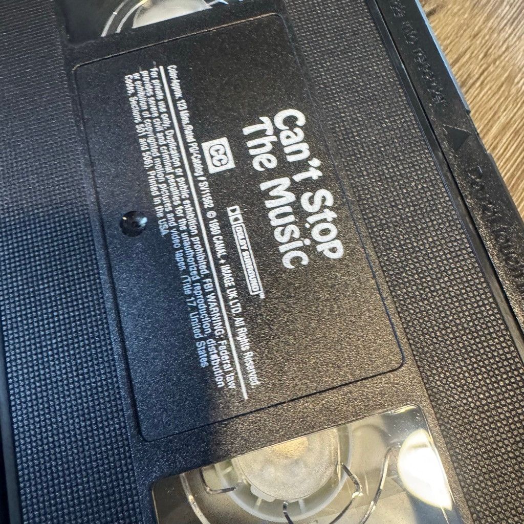 The Unbranded Brand Can't Stop The Music VHS Black White Size ONE SIZE - 3 Thumbnail