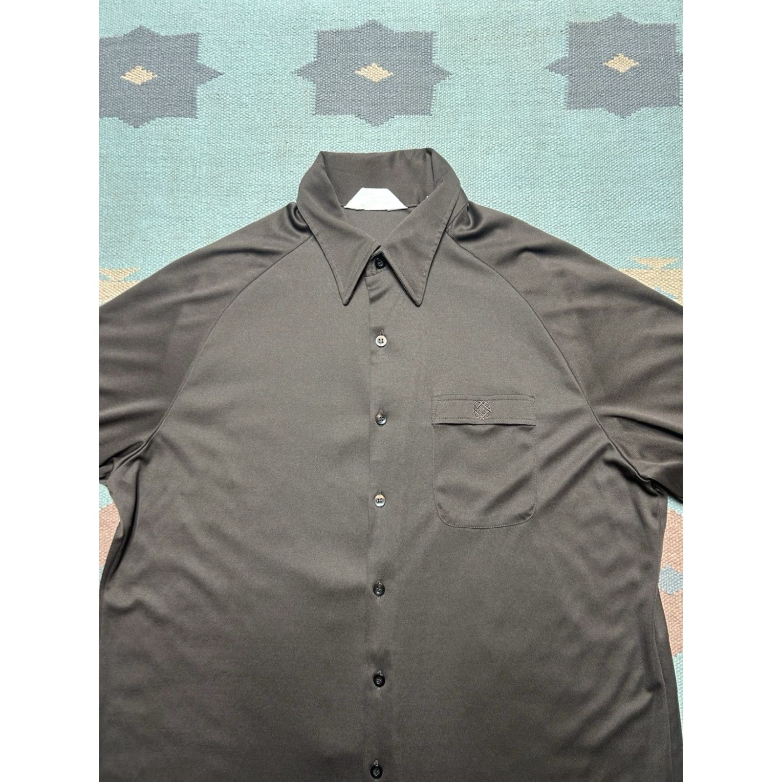 Vintage VINTAGE California Shirt Long Sleeve XL Tall Dagger Collar 70s Polyester Button Shirt Mens Size US XL / EU 56 / 4 - 3 Thumbnail