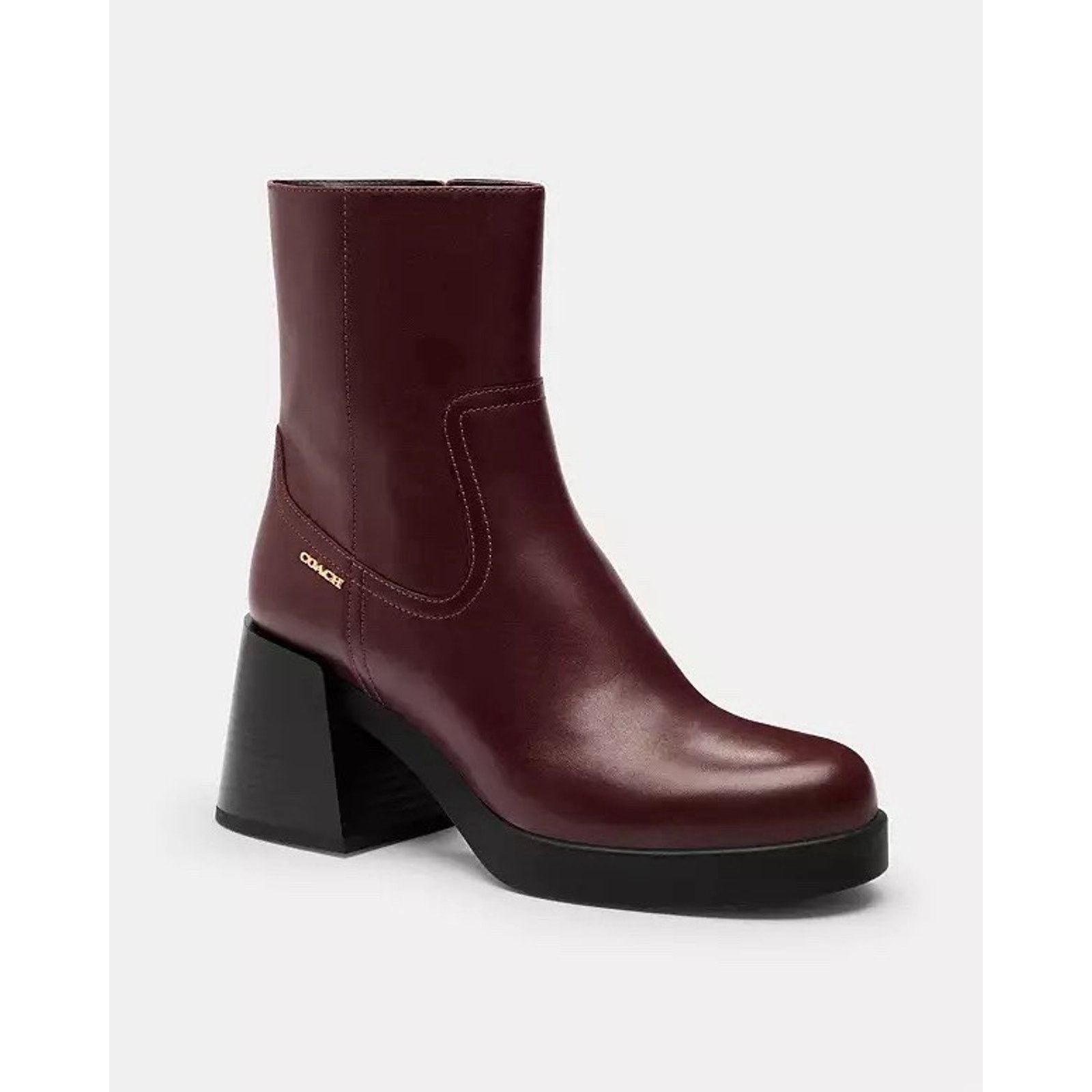 Coach NEW COACH Women's Block Heel Boot Dark Wine CCH17 Size 6 Size US 6 / IT 36 - 6 Thumbnail