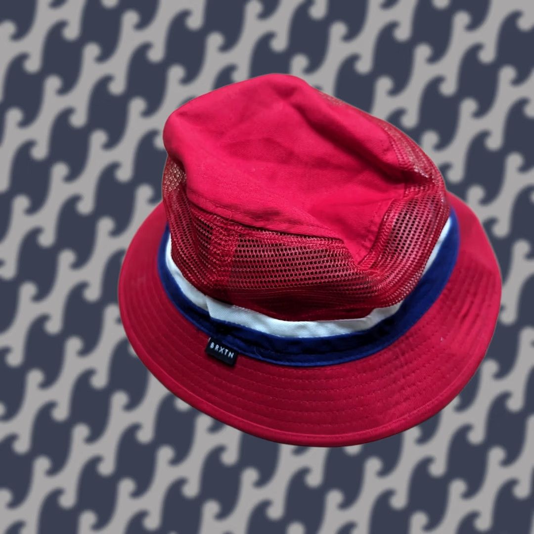 Brixton Brixton Bucket Hat Size S Red Striped Breathable Casual Unisex Adults Hat Size ONE SIZE - 1 Thumbnail