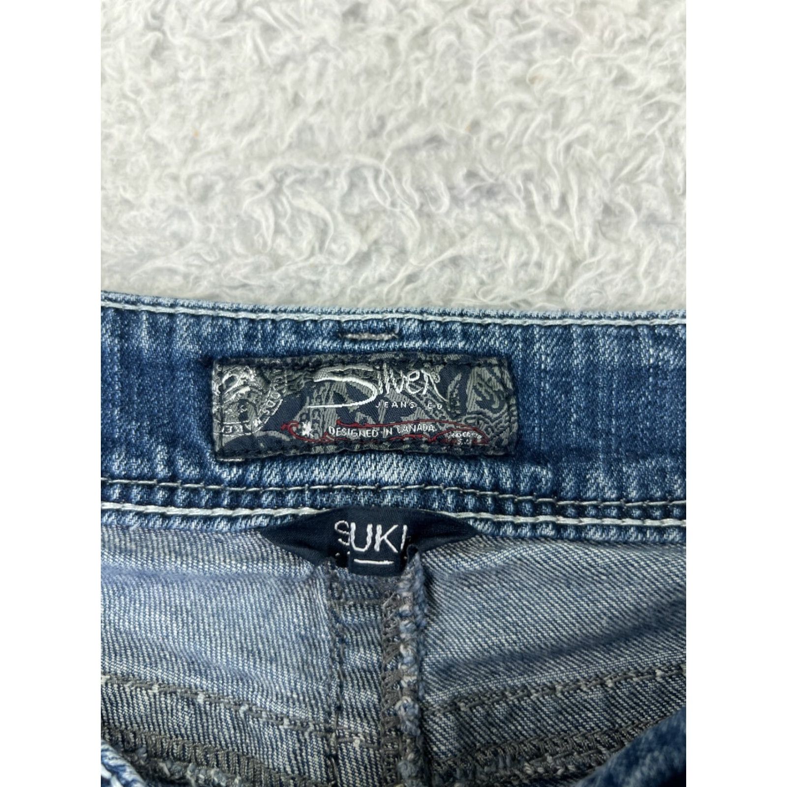 Silver Jeans Co. Silver Jeans Pants Womens 31 Blue Denim Suki Bootcut Low Rise 29x28 Embroidered Size 24" / US 00 / IT 34 - 6 Thumbnail
