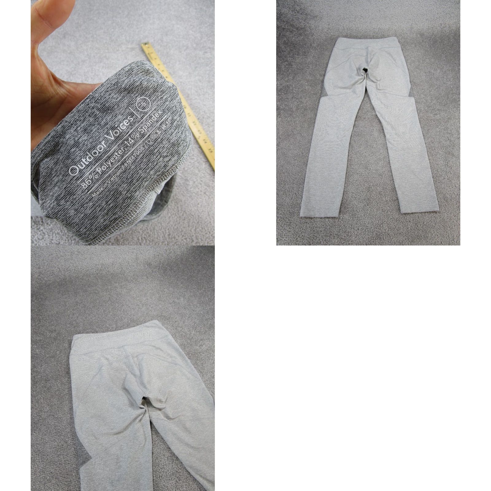 Outdoor Voices VINTAGE Outdoor Voices Leggings Women's Small Gray Compression Crop Athletic Crop Running Yoga Activewear S5? Size 28" / US 6 / IT 42 - 8 Thumbnail