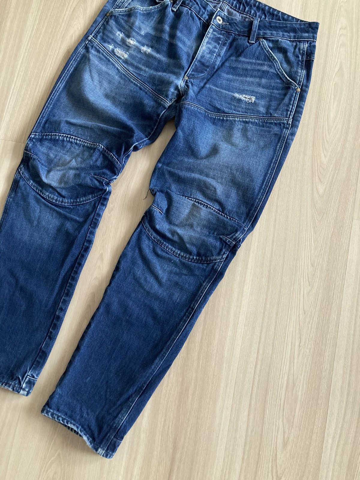 G-Star Vintage G-Star Raw 3D Low Tapered Denim Dirty Pants Jeans Size US 34 / EU 50 - 8 Thumbnail
