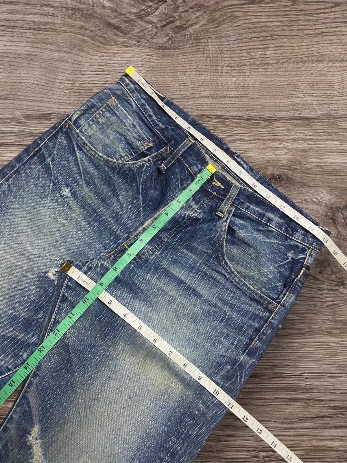 If Six Was Nine Vintage Japan Brand Made in Nippon Thunder Distressed Slim Size US 30 / EU 46 - 15 Thumbnail