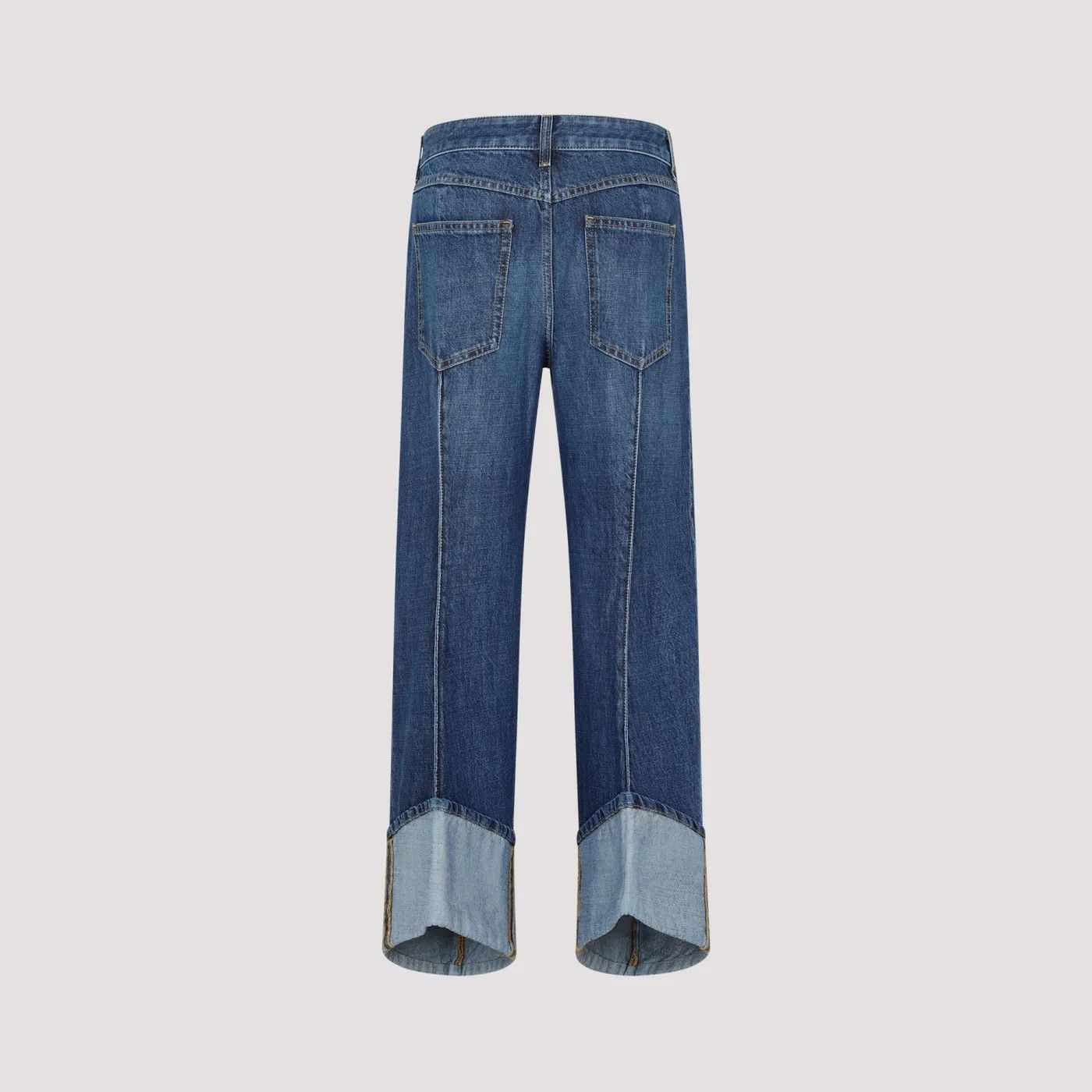 Bottega Veneta o1n1vont1225 Curved Shape Denim Jeans in Blue Size 26" / US 2 / IT 38 - 2 Thumbnail