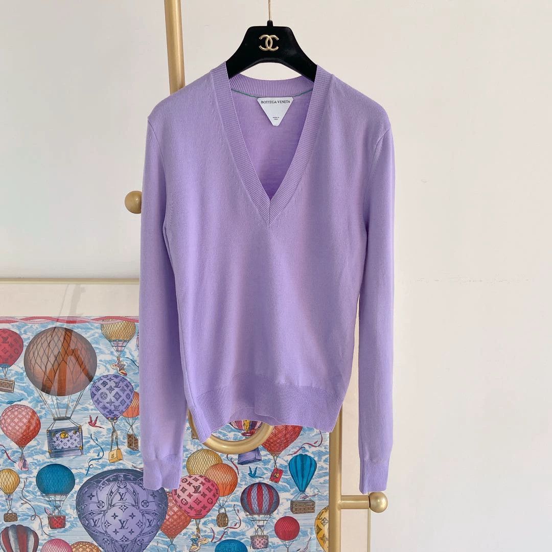 Bottega Veneta Bottega Veneta Purple Knit Top XS Size XS / US 0-2 / IT 36-38 - 1 Thumbnail