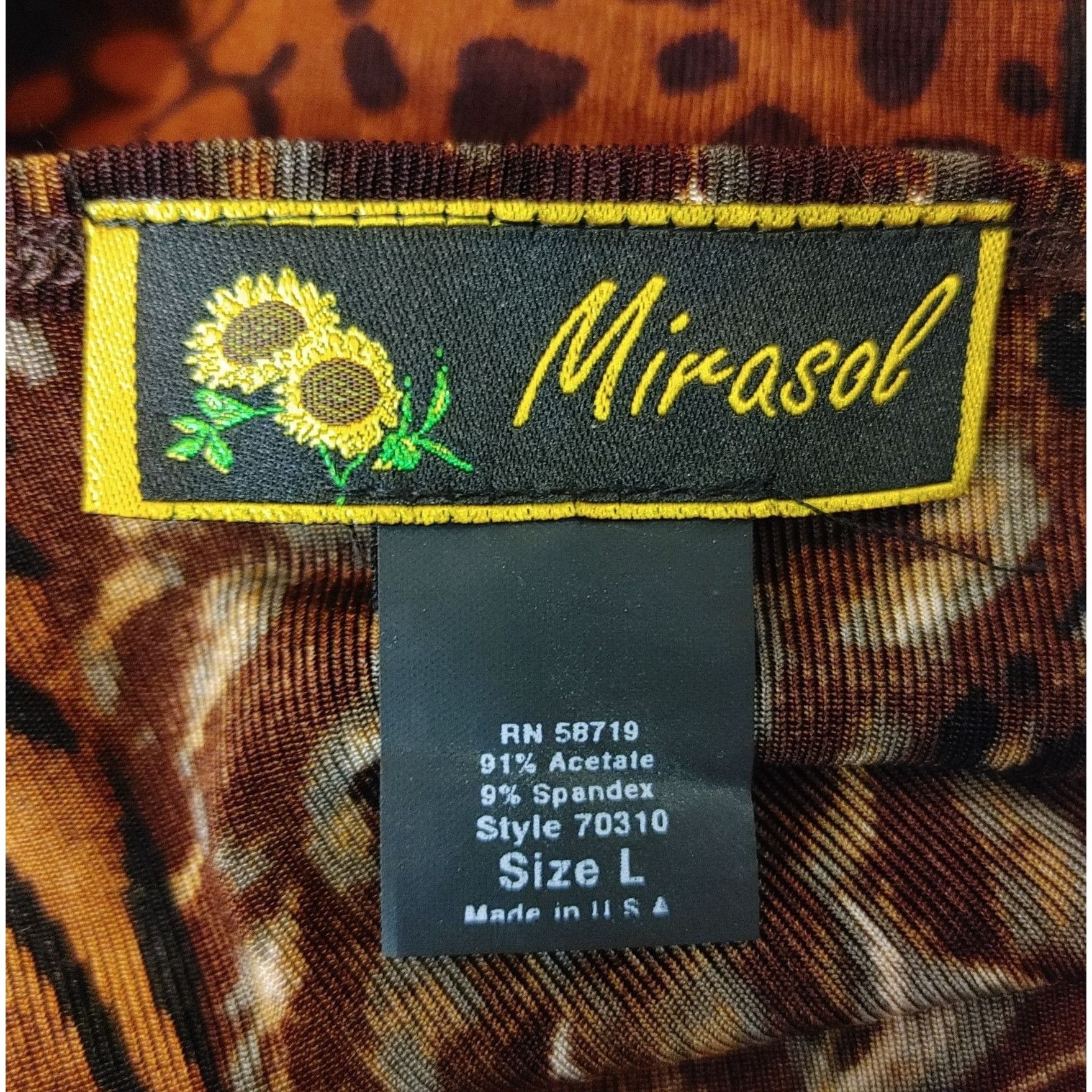 Other MIRASOL Womens L Brown Multi Animal Print Floral Side Tie Lo Size L / US 10 / IT 46 - 3 Thumbnail