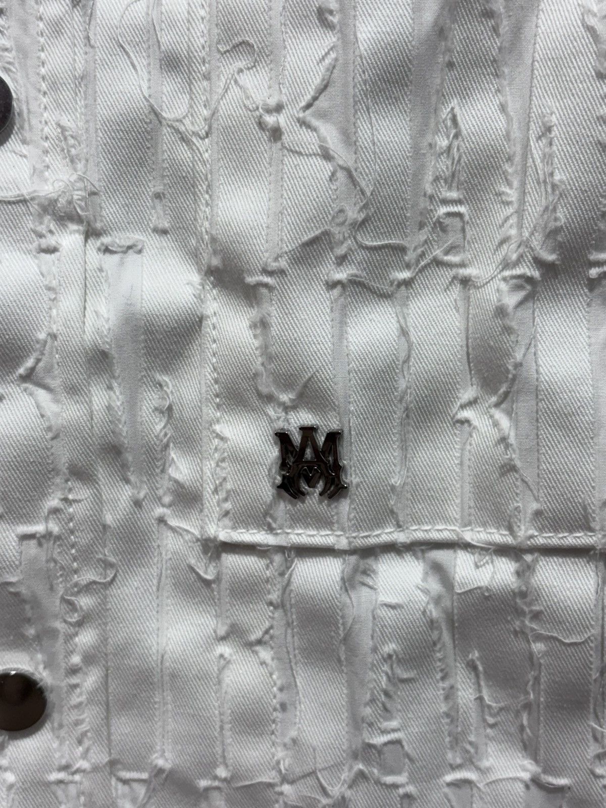 Amiri Amiri Logo Frayed White Button Up Size US S / EU 44-46 / 1 - 3 Thumbnail