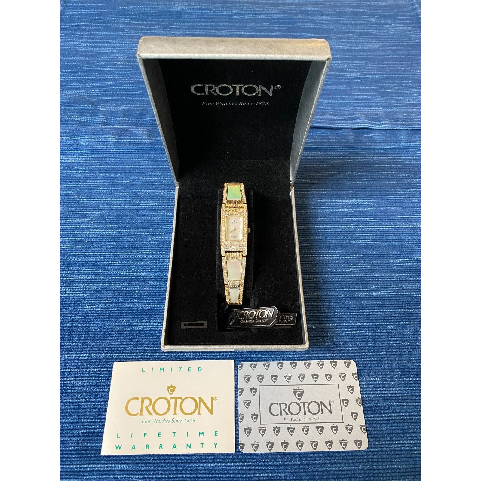 The Unbranded Brand NEEDS BATTERY Croton Mother of Pearl Sterling Silver Watch Size ONE SIZE - 2 Thumbnail