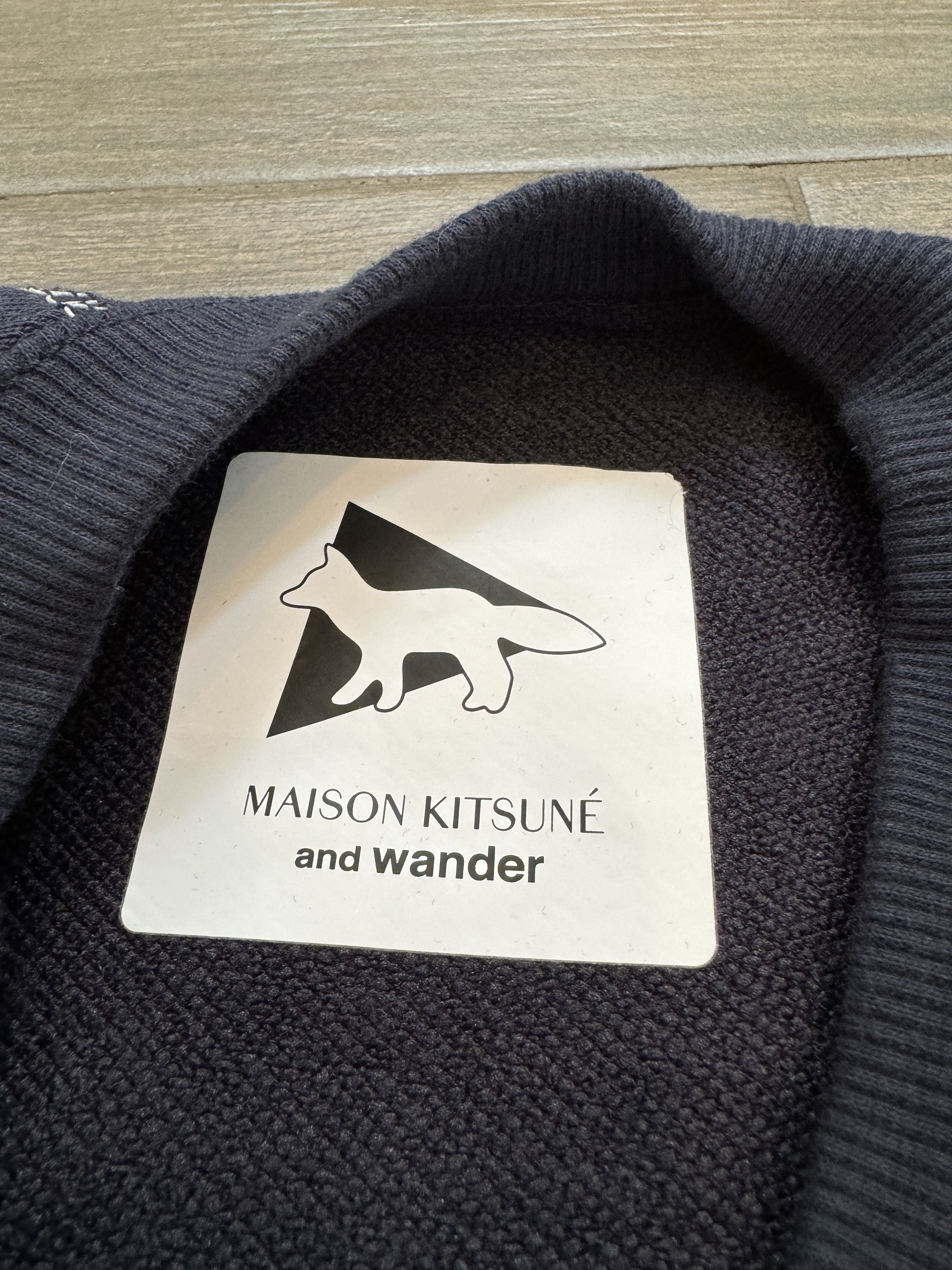 And Wander × Maison Kitsune and wander x Maison Kitsune Fox Logo Crewneck Size US XL / EU 56 / 4 - 5 Thumbnail