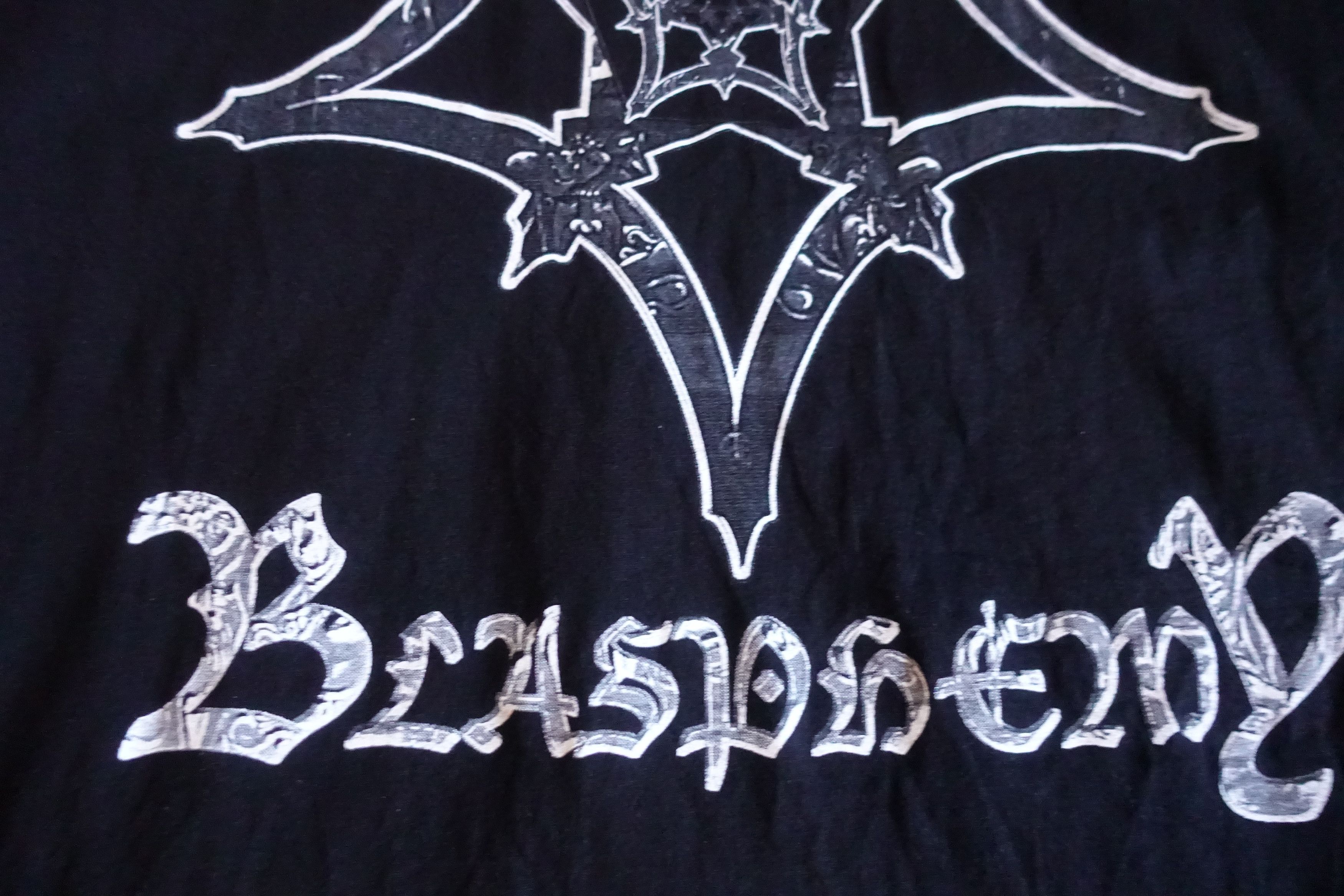 Band Tees Ninnghizhidda "Blasphemy" 1998 Longsleeve german Black Metal Size US XL / EU 56 / 4 - 6 Thumbnail