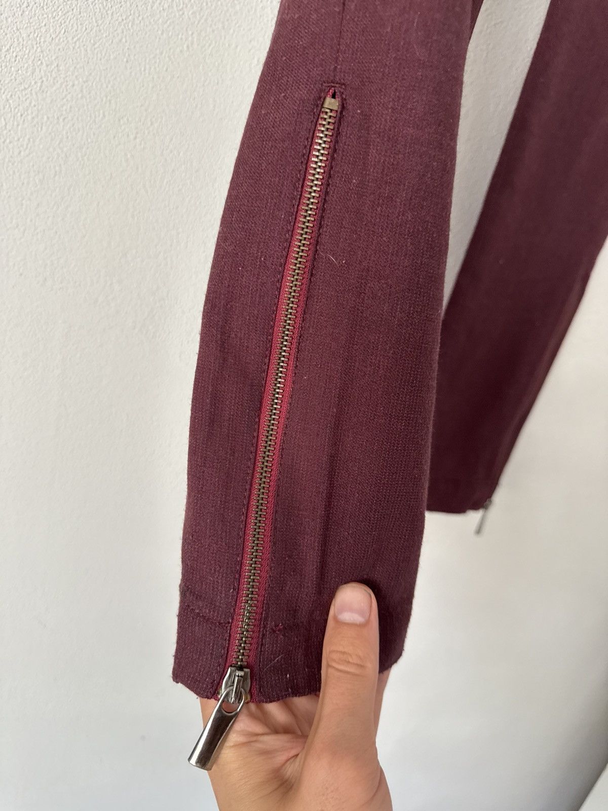 Jean Paul Gaultier Burgundy Wool Blend Pants with Zippers Size US 32 / EU 48 - 7 Thumbnail