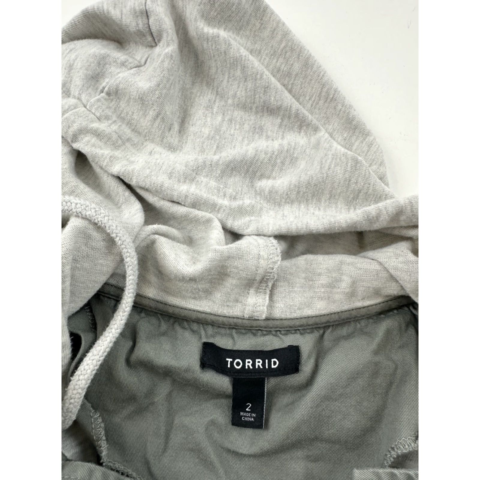 Torrid VINTAGE Torrid Green Cotton Twill Jacket Womens Plus 2X Casual Streetwear Pockets Hood Size XXL / US 16-18 / IT 52-54 - 6 Thumbnail