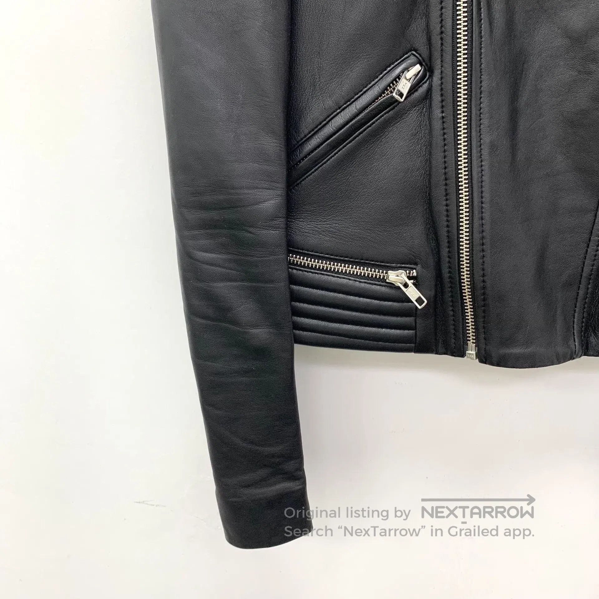 Maje MAJE Black sheep leather lapel zipper long sleeve leather Size XS / US 0-2 / IT 36-38 - 4 Thumbnail
