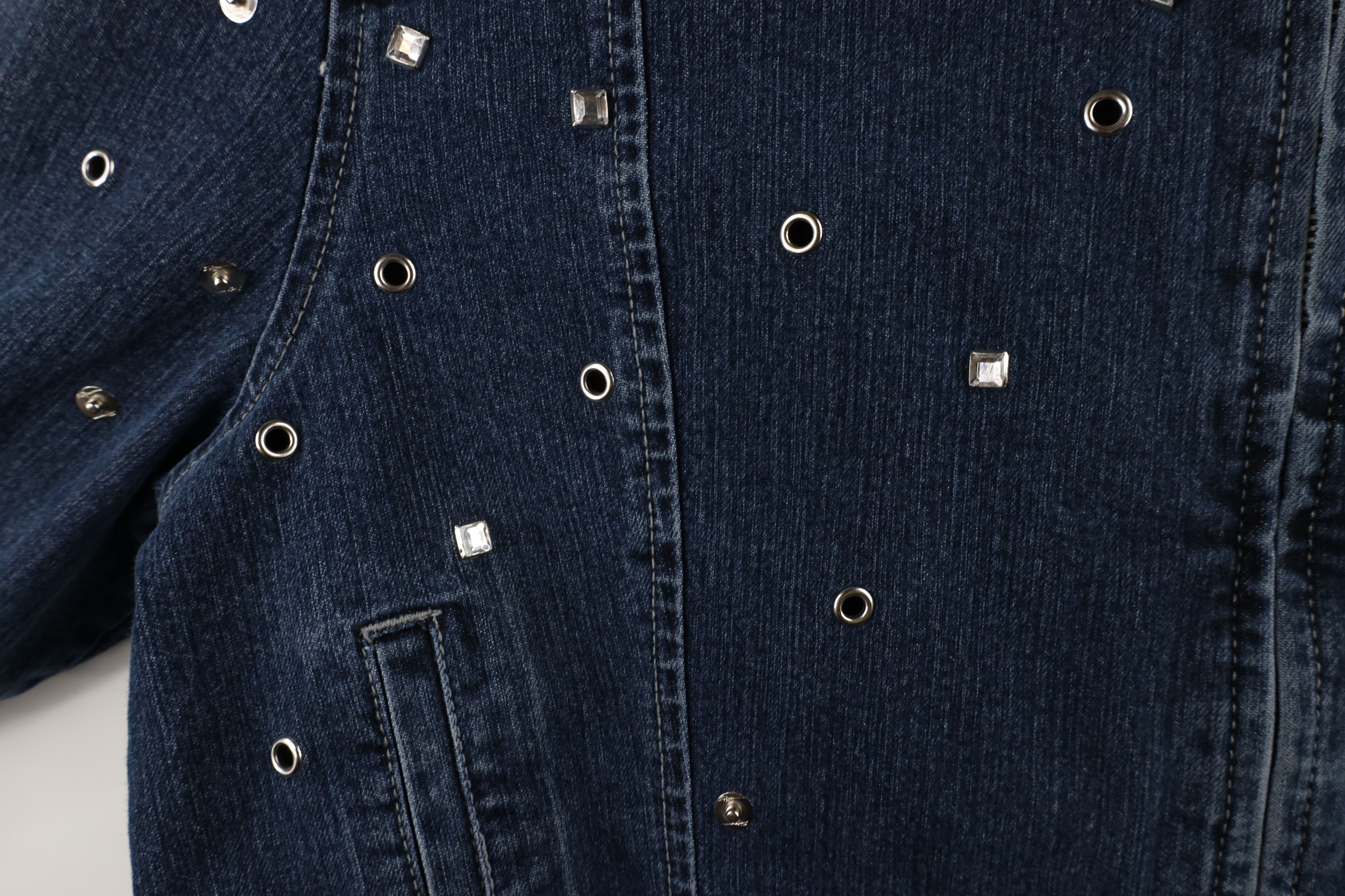 Fubu × Vintage Vintage FUBU Jeweled Studded Stretch Denim Trucker Jacket Size XXL / US 16-18 / IT 52-54 - 6 Thumbnail